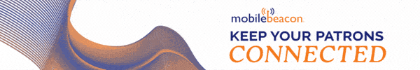 Ad for Mobile Beacon. Keep your patrons connected. 11 free hotspots. Unlimited data. $10/mo. From Mobile Beacon, the pioneer of hotspot lending. A nonprofit serving libraries. Get connectivity for your library today.